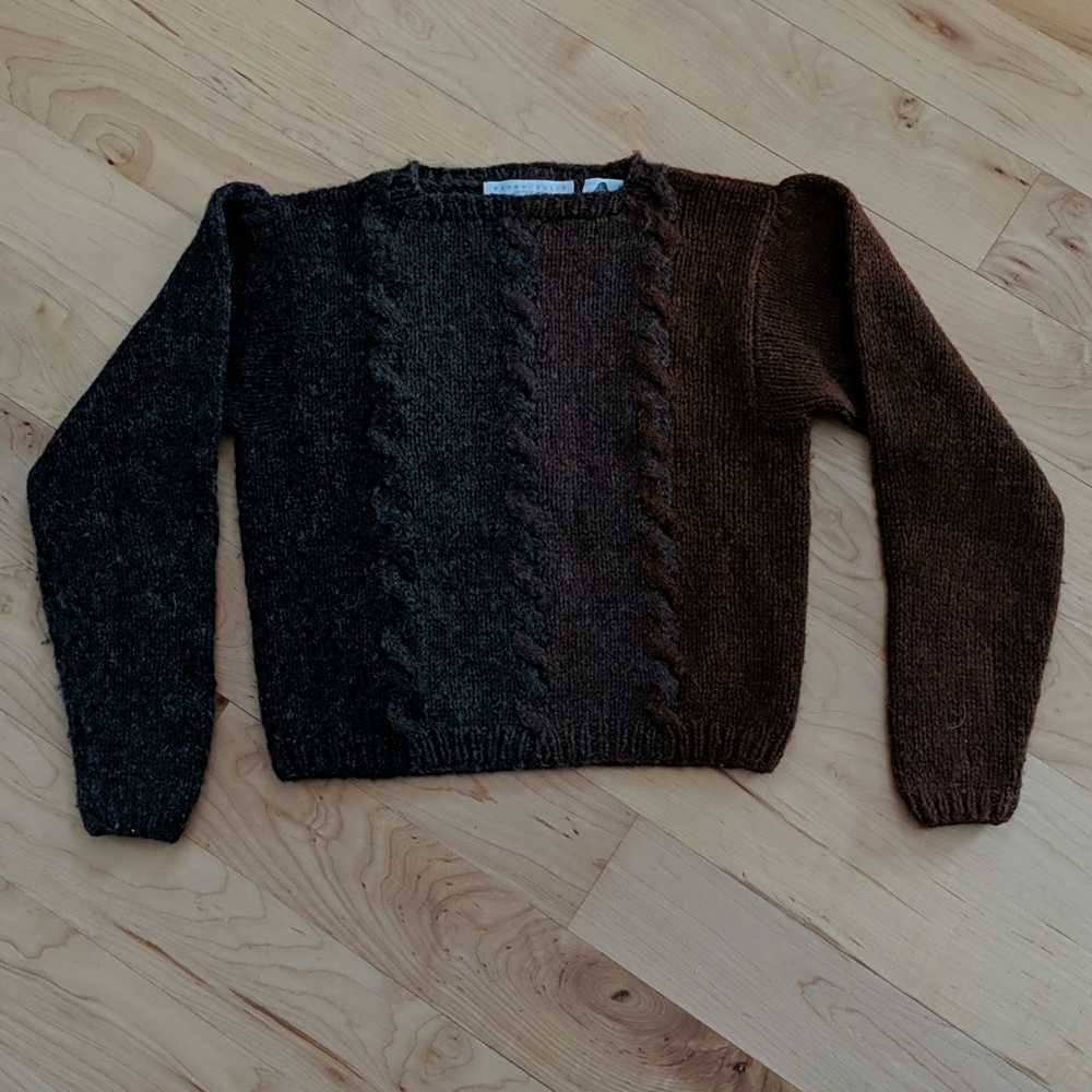 Vintage Wool Cable Knit Crop Sweater